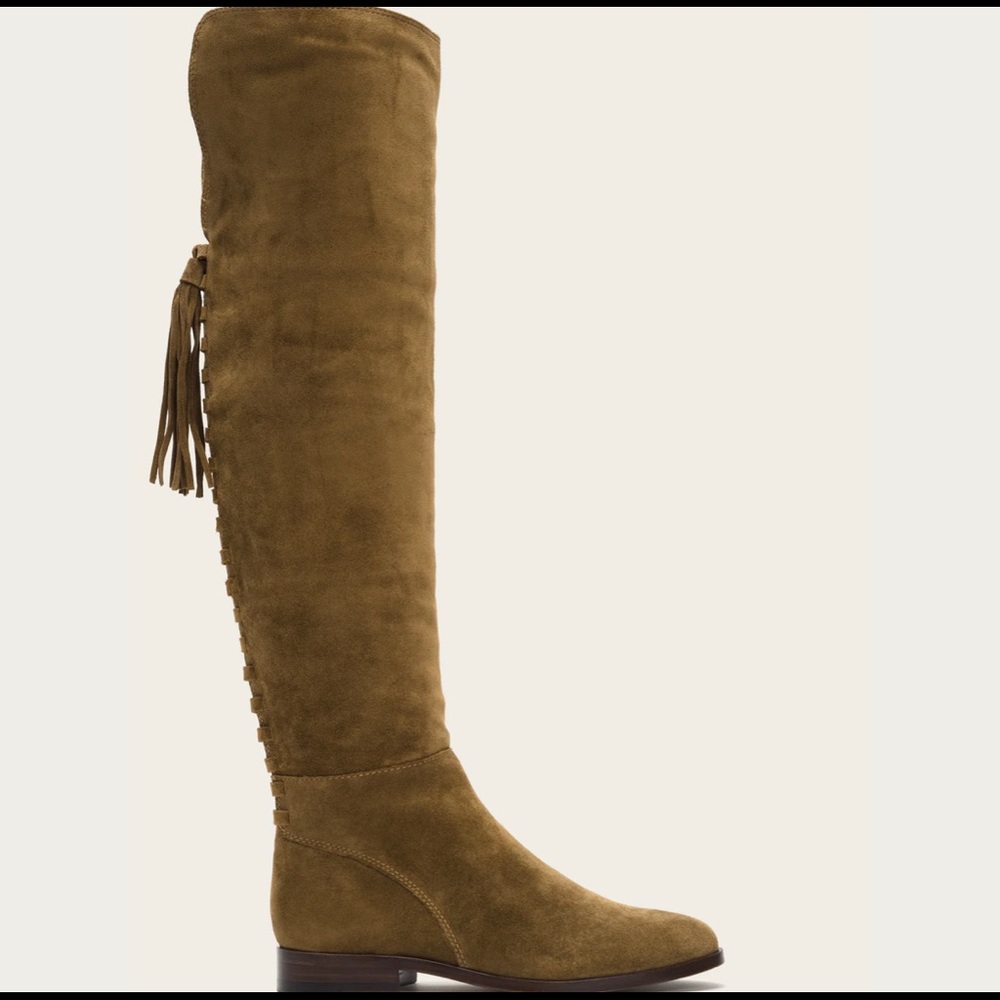 Frye Suede Tina over the knee Tassel Boots